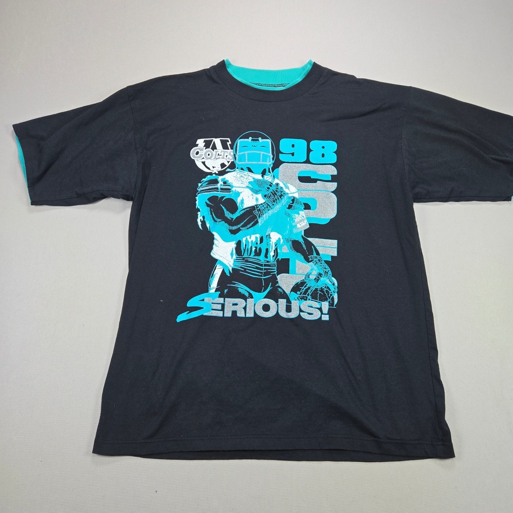 Vintage‎ 90s Indianapolis Colts Football T Shirt XL 98 Serious Sportswear Tee